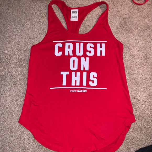 PINK Victoria's Secret Tops - PINK Crush on This Red Racerback Tank